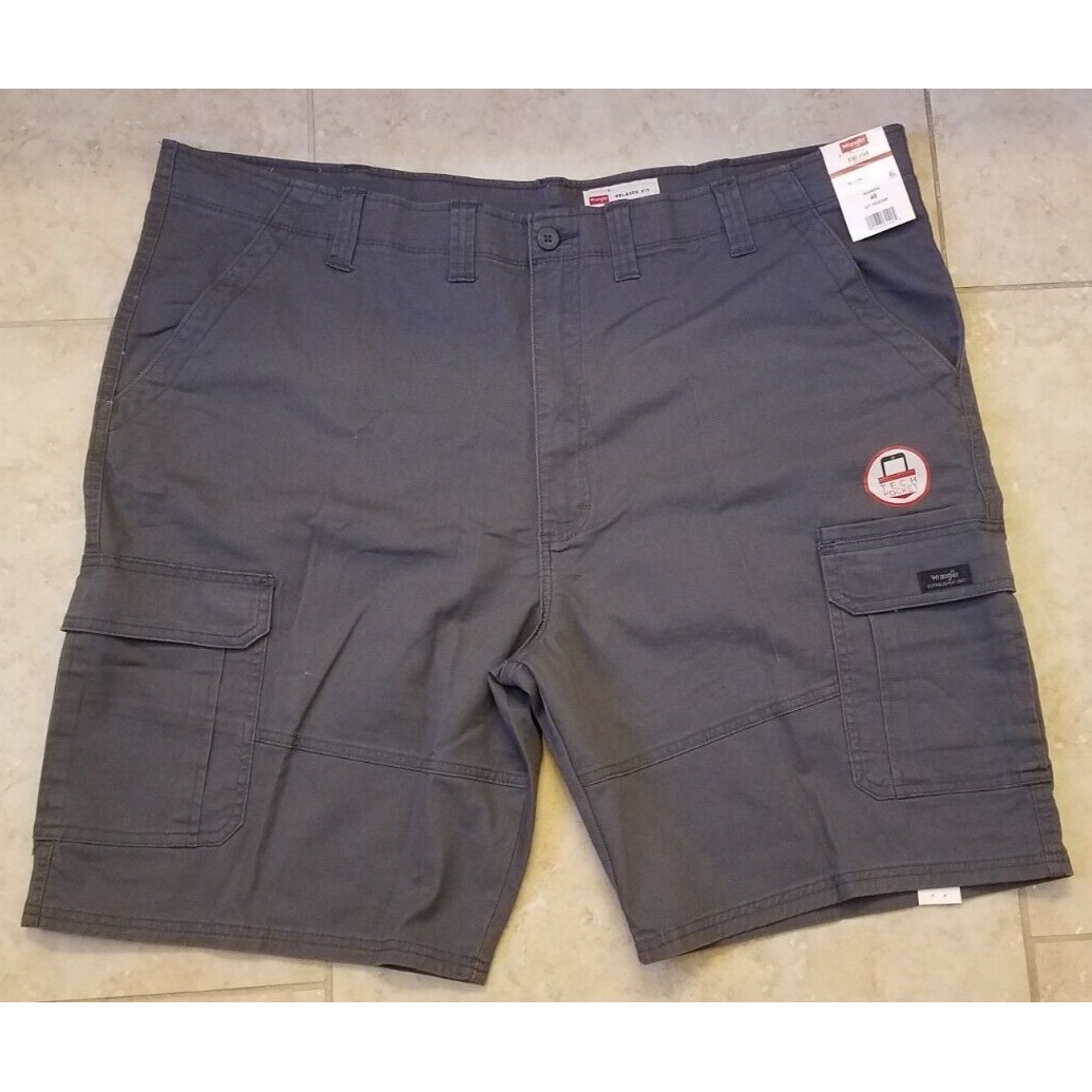 Wrangler Men Relaxed Fit Cotton Cargo Shorts Gray Size 48 New